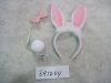 Уши зайца, ушки зайчика, карнавальный набор: ободок с ушками, хвост и галстук-бабочка для костюма зайца, 2 цвета, артикул Е91204, фирма Snowmen. 